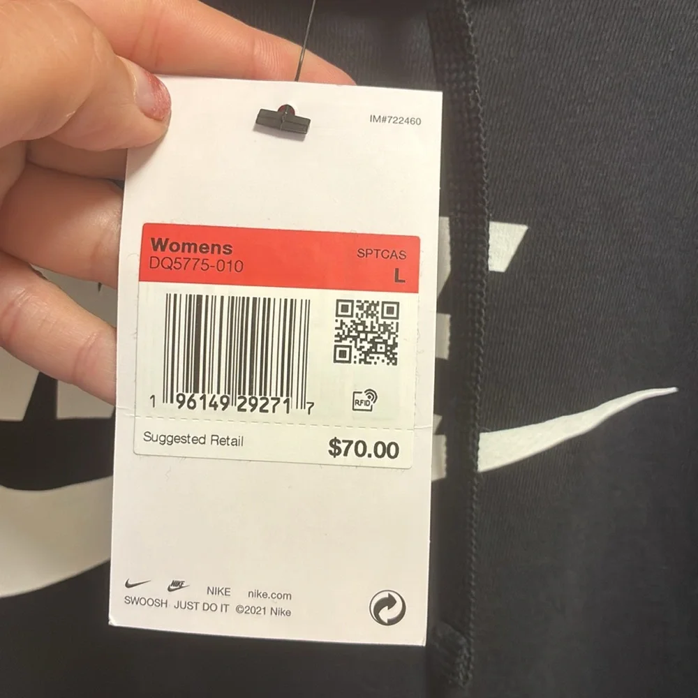 Nike Black hooded sweatshirt with white logo NWT - Picture 12 of 12